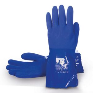 GUANTE QUÍMICO DE PVC CON INTERIOR DE ALGODÓN DE 30CM  (COD.:666VINIL)