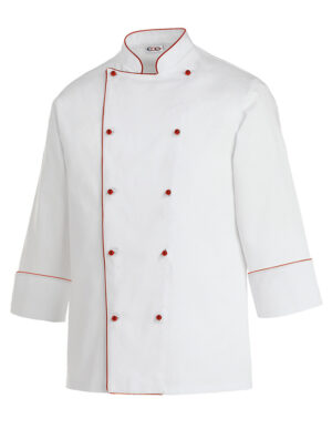 CHAQUETA COCINA PIPING RED  (COD.:2017007P)