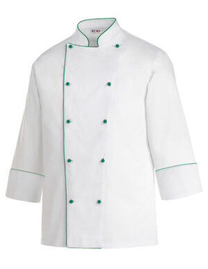 CHAQUETA COCINA PIPING GREEN  (COD.:2017018P)
