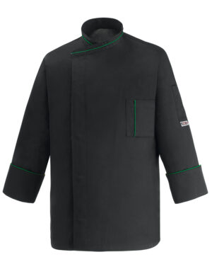 CHAQUETA COCINA MICROTEC ML BLACK  (COD.:2070002E)