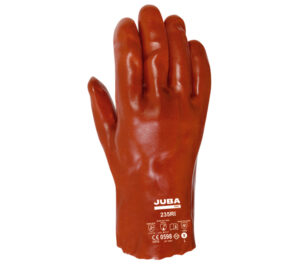 GUANTE  PVC UNA CAPA S/SOPORTE DE ALGODÓN LARGO 35 CM.  (COD.:235RI)