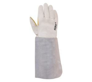 GUANTE  PIEL FLOR CABRITILLA REFORZADO EN PALMA CON MANGUITO DE SERRAJE  (COD.:408RTIG)