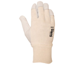 GUANTE  PIEL FLOR CABRA CON DORSO DE ALGODÓN, PUÑO ELÁSTICO  (COD.:418)