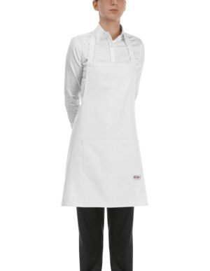 DELANTAL PETO SHORT BIP APRON WHITE  (COD.:6000001A)