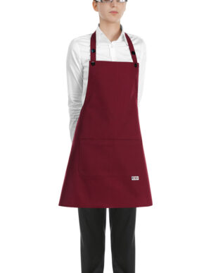DELANTAL PETO SHORT BIP APRON BORDEAUX  (COD.:6000003C)
