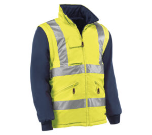 CAZADORA DESMONTABLE/REVERSIBLE AMARILLO FLÚOR/MARINO  (COD.:HV709)