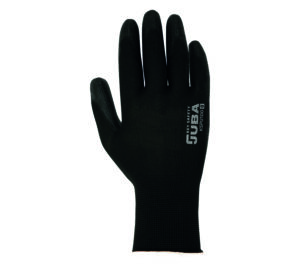 GUANTE  POLIÉSTER SIN COSTURAS RECUBIERTO DE POLIURETANO, NEGRO/NEGRO  (COD.:KSPU100)